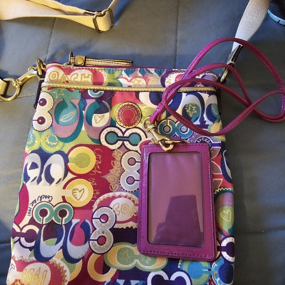Coach crossbody with lanyard for ID